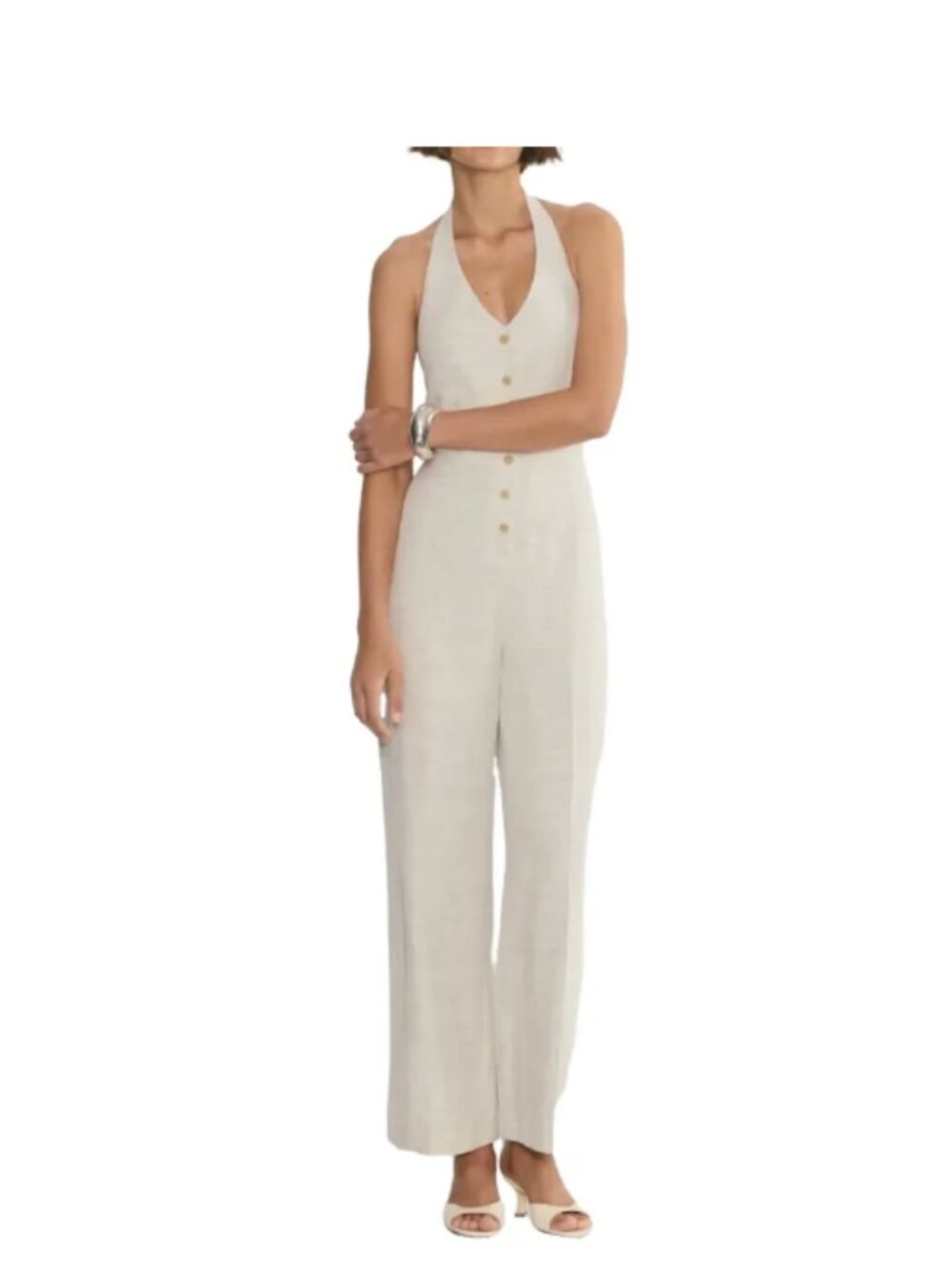 BNWT Aritzia Wilfred Upscale Jumpsuit Linen Natural Ecru 4